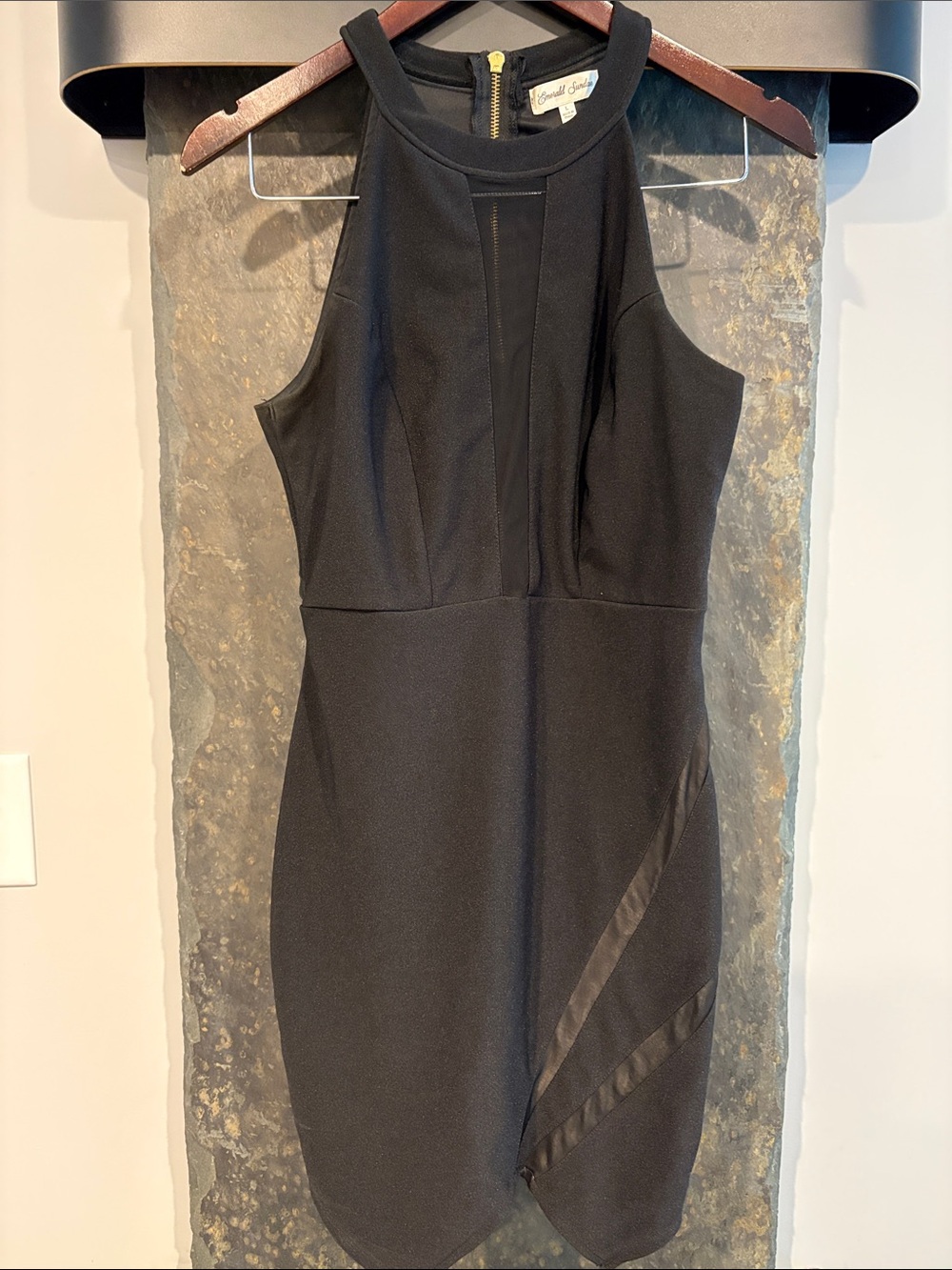 Emerald Sundae Black Sleeveless Mini Sheath Dress